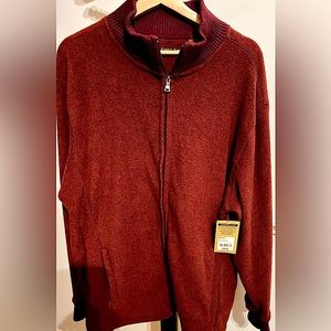 St.John’s Bay Polyester Fleece Sweater Medium Full Zip Lightweight